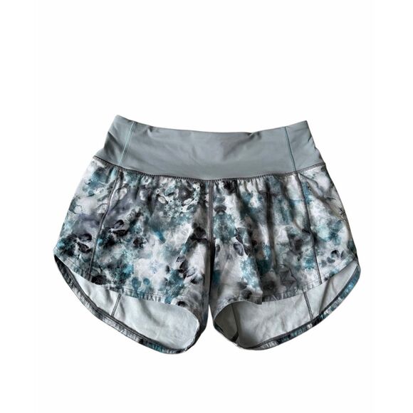 Lululemon Speed Up Low Rise Athletic Shorts 2.5"  Kaleidofloral Multi Blue Cast - Picture 3 of 11